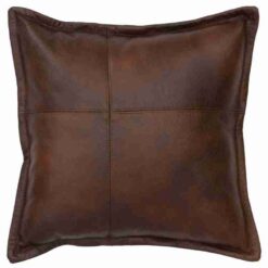 Autumn Leaf Leather Pillow (16"x16") by Wooded River