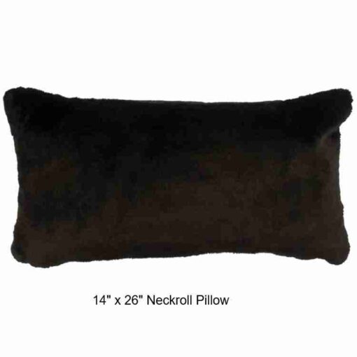 Black sable faux fur throw blanket by wooded river - image 3