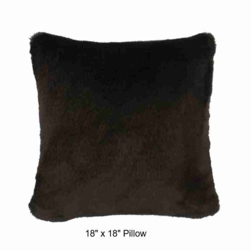Black sable faux fur throw blanket by wooded river - image 2