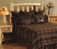 Cabin bear premium bedding by wooded river