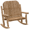 Cedar Voyageur Double Log Adirondack Rocking Chair