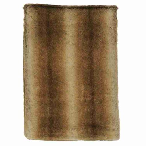Chinchilla faux fur throw blanket by wooded river