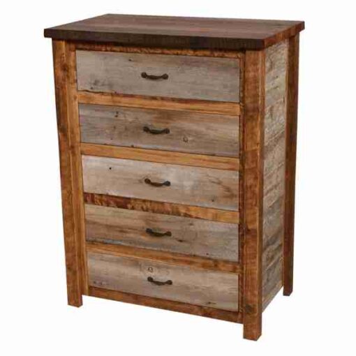 Reclaimed wood 5-drawer chest