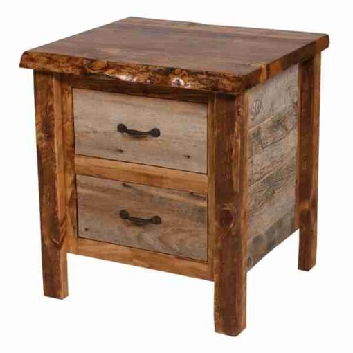 Colorado natural barnwood nightstand - 2 drawer