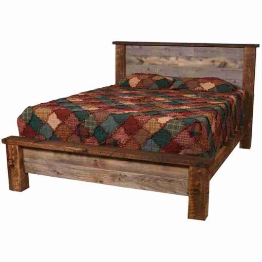 Colorado natural barnwood low profile bed