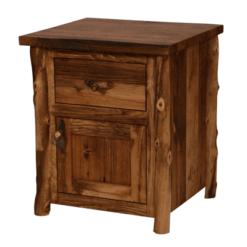 Colorado Reclaimed Wood & Aspen Nightstand - Enclosed