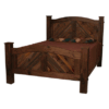 Colorado Rustic Walnut & Barnwood Prairie Bed with Dark Panels