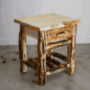 Colorado Wild Grizzly Aspen Log Nightstand