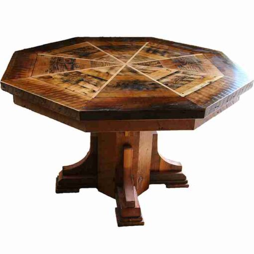 Country roads barnwood octagonal dining with optional game table