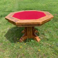 Country roads barnwood octagonal dining with optional game table 14