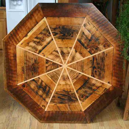 Country roads barnwood octagonal dining with optional game table - image 2