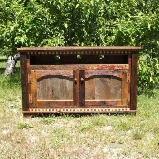 Country roads barnwood widescreen entertainment center
