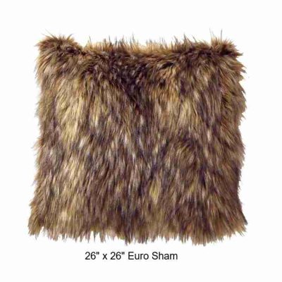 Coyote faux fur throw blanket by wooded river 15