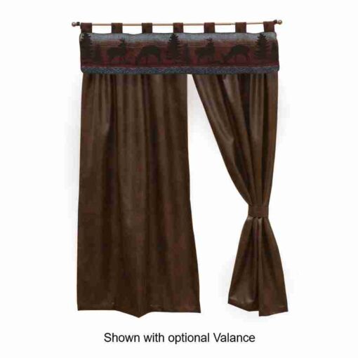 Deer meadow ii rod pocket drape set by wooded river