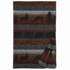 Deer Meadow II Throw Blanket by Wooded River