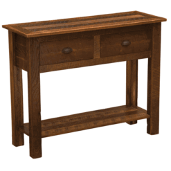 Fireside Barnwood Sofa Table With 2 Drawers