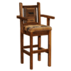 Fireside Lodge Barnwood Barstools - Upholstered With Arms