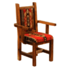 Fireside Lodge Barnwood Upholstered Dining Arm Chair