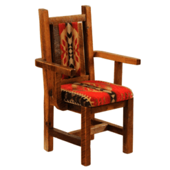Fireside Lodge Barnwood Upholstered Dining Arm Chair