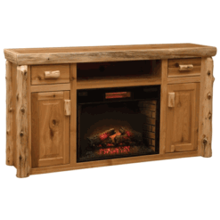 Fireside Lodge Cedar Log Fireplace/Entertainment Center