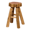 Fireside Lodge Cedar Log Bar Stool - Slab Seat Tenoned