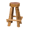 Fireside Lodge Cedar Log Bar Stool - Slab Seat w/ Outside Foot Rest
