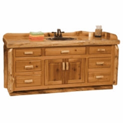 Fireside Lodge Cedar Log Bathroom Vanity - 6 Foot