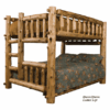 Fireside Lodge Cedar Log Bunk Bed - Queen over Queen