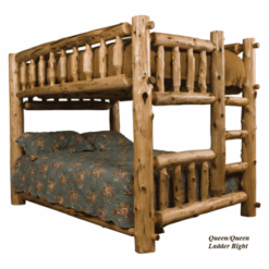 Fireside lodge cedar log bunk bed queen over queen 35 1