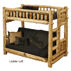 Fireside Lodge Cedar Log Bunk Bed - Twin over Futon