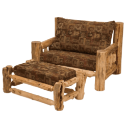 Fireside Lodge Cedar Log Chair-and-a-Half W/ Optional Ottoman