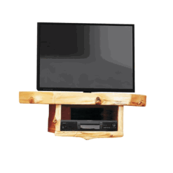 Fireside Lodge Cedar Log Corner TV Shelf