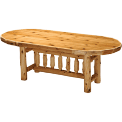 Fireside Lodge Cedar Log Dining Table - Oval
