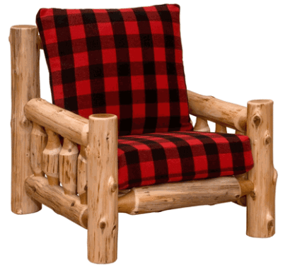 Fireside lodge cedar log lounge chair w o ottoman 26