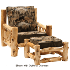 Fireside lodge cedar log lounge chair w o ottoman 30 1