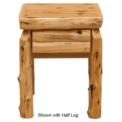 Fireside Lodge Cedar Log Nightstand - 1 Drawer