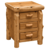Fireside Lodge Cedar Log Nightstand - 3 Drawers