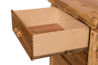 Fireside lodge cedar log nightstand 3 drawers 39