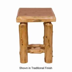 Fireside Lodge Cedar Log Open Nightstand