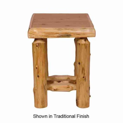 Fireside lodge cedar log open nightstand