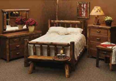 Fireside lodge cedar log open nightstand 30