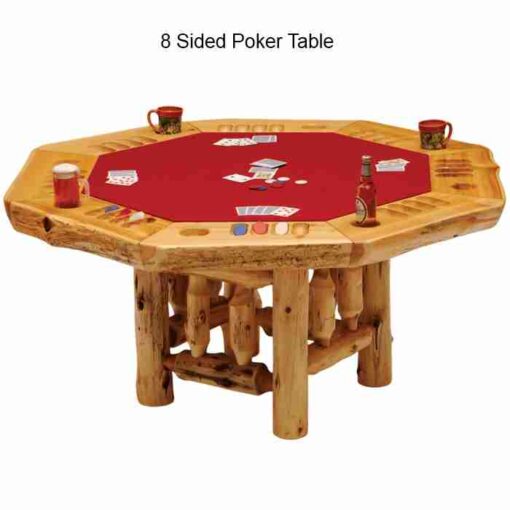 Fireside lodge cedar log poker table
