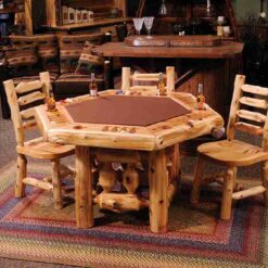 Fireside lodge cedar log poker table 51 1
