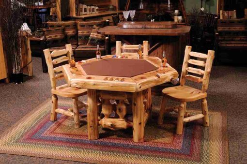 Fireside lodge cedar log poker table - image 5