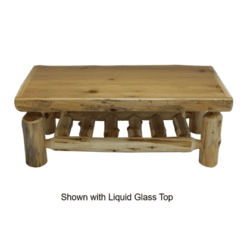 Fireside lodge cedar log rectangular coffee table 25