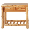 Fireside Lodge Cedar Log Sofa Table W/ Two Drawers