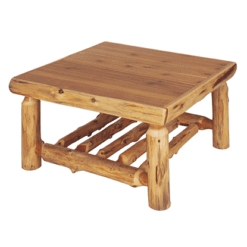 Fireside Lodge Cedar Log Square Coffee Table