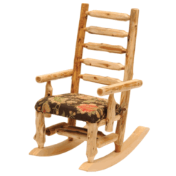 Fireside Lodge Cedar Log Upholstered Rocking Chair