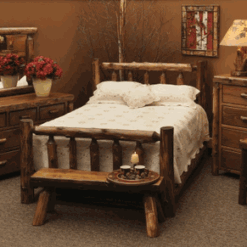 Fireside lodge enclosed cedar log night stand 34