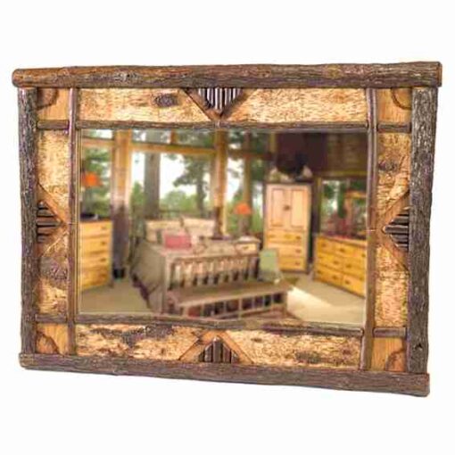 Fireside lodge hickory adirondack mirror
